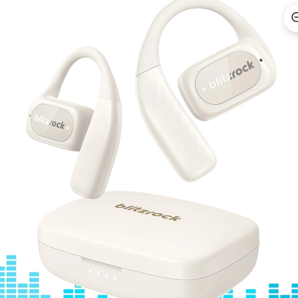 BlitzRock Open Ear Wireless Earbuds, APP Support, Deep Bass, Bluetooth V5.4 Head